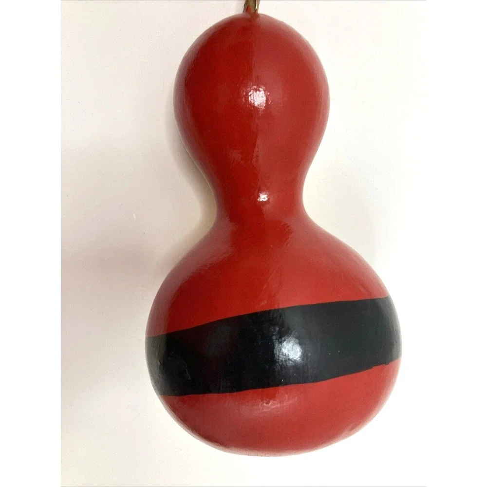 Vintage Handpainted Primitive Folk Art Santa Claus Gourd Signed Turkey Artist 9